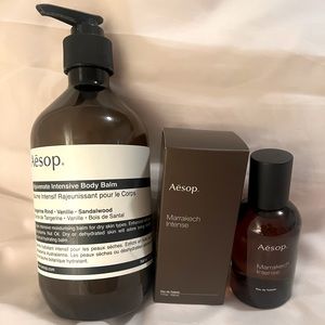 Aesop Rejuvenate Body Balm and Marrakech Intense bundle